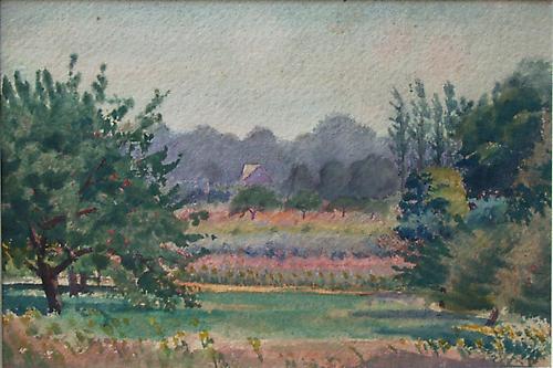 APPLE ORCHARD, c. 1925Watercolor on paper7 3/4
