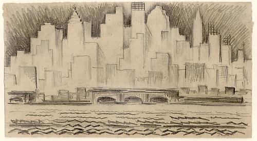 MANHATTAN SKYLINE, NIGHT, c. 1928
