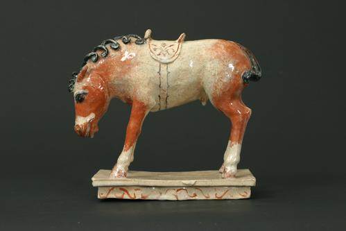 SADDLED HORSE WITH BLACK MANE