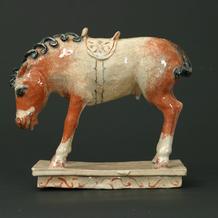 SADDLED HORSE WITH BLACK MANE